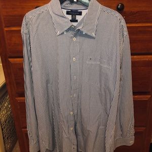 Tommy Hilfiger Button up blue plaid dress shirtXXL